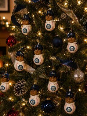 NWT Vintage 2004 MLB Seattle Mariners Major League Sluggers Christmas Ornaments